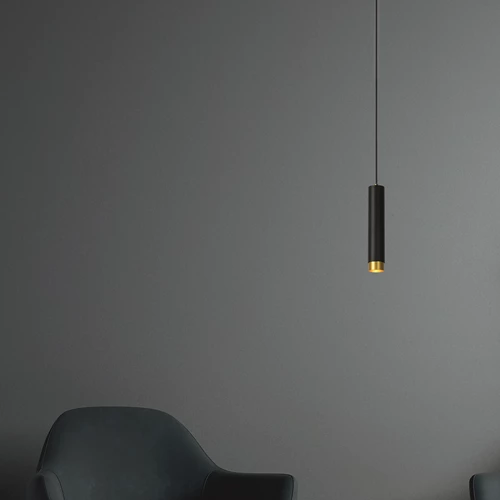 Lucide FLORIS - Pendelleuchten - Ø 5,9 cm - 1xGU10 - Schwarz - Atmosphäre 1